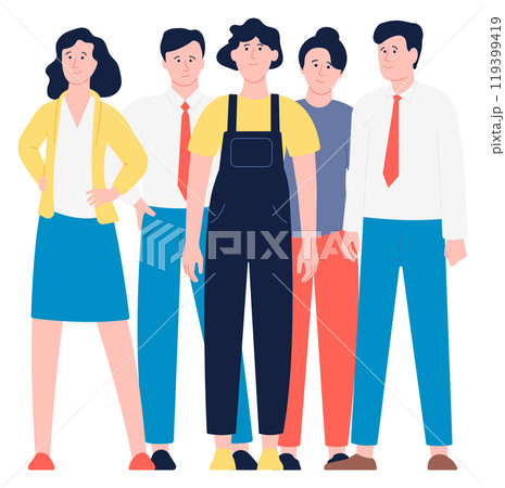Work team. Corporate office people standing together 119399419
