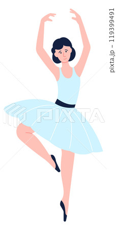 Ballet dancer character. Graceful ballerina classic pose 119399491