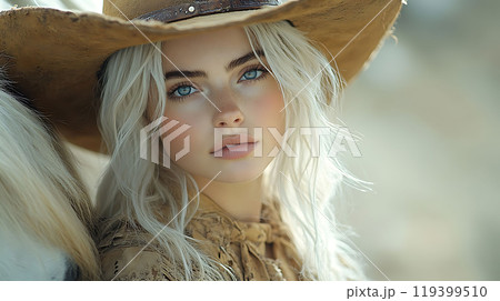 Close-up of Cowboy and Horse 119399510