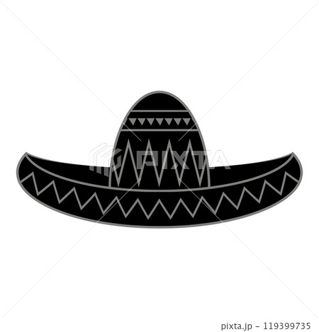 Vector Mexican sombrero with maracas. Cinco de mayo symbol isolated on white background 119399735