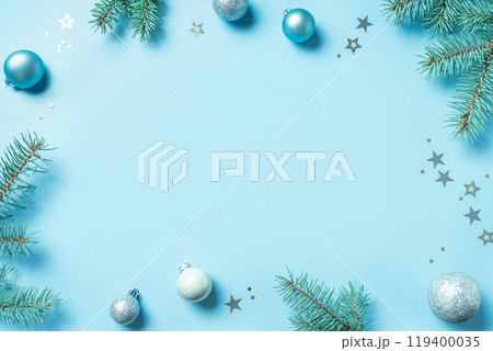 Blue and Silver Christmas Background Blue and Silver Christmas Background 119400035