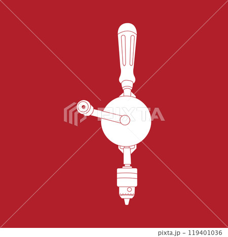 Wood drill icon 119401036