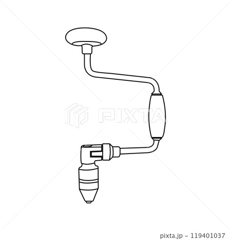 Wood drill icon 119401037