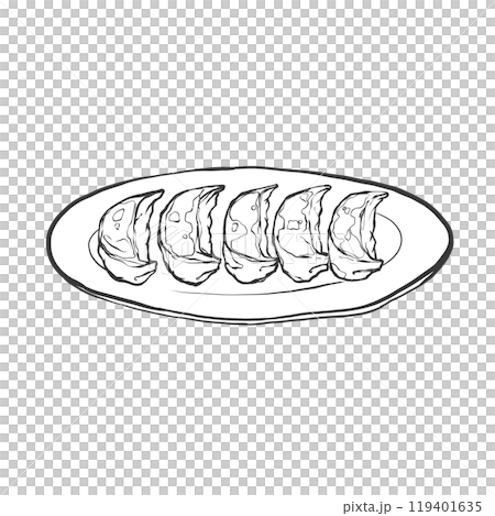 餃子の手書き筆絵風イラスト 餃子の手書き筆絵風イラスト 119401635
