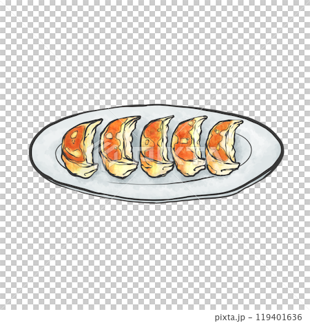 餃子的手寫畫筆繪畫風格插圖 119401636