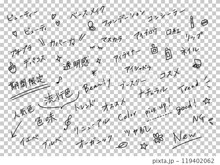 化妝品手寫人物素材套裝 119402062