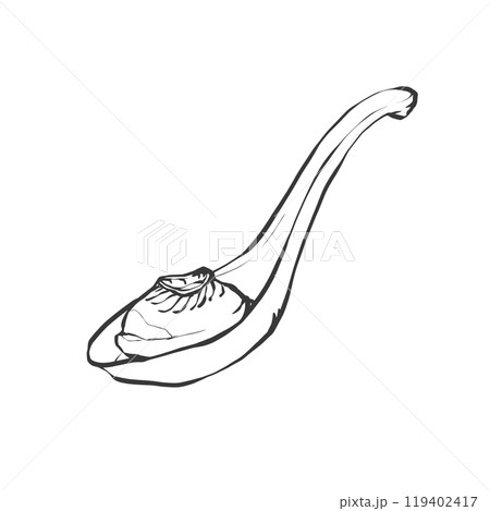 レンゲで小籠包の手書き筆絵風イラスト 119402417