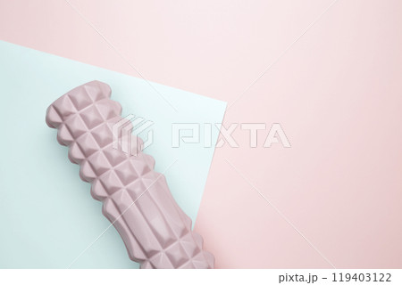 Healthy lifestyle, sport equipment, foam roller for Myofascial release 119403122