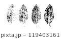 Set of leaf prints. Vector botanical illustration. 119403161