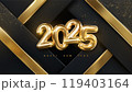 Happy New 2025 Year. Vector holiday illustration 119403164