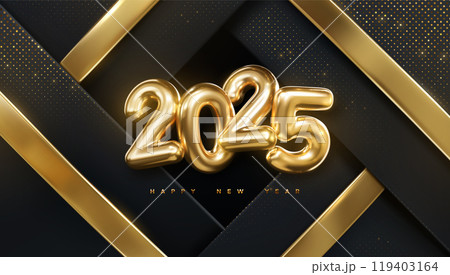 Happy New 2025 Year. Vector holiday illustration 119403164