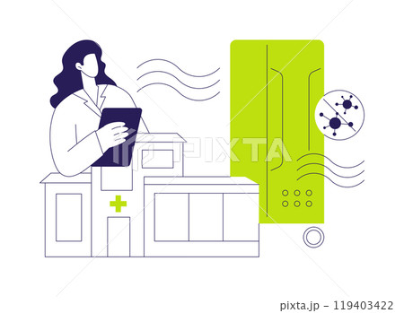 HEPA filtration abstract concept vector illustration. HEPA filtration abstract concept vector illustration. 119403422