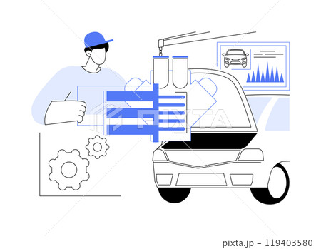 Car diagnostics isolated cartoon vector illustrations. Car diagnostics isolated cartoon vector illustrations. 119403580