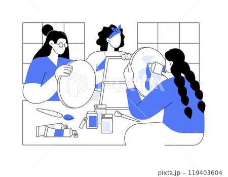 Acrylic pouring isolated cartoon vector illustrations. 119403604