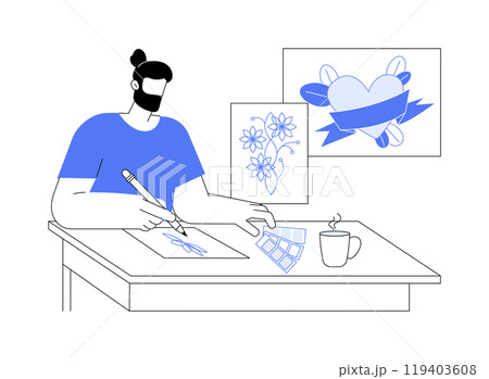 Sketching isolated cartoon vector illustrations. 119403608