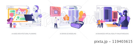 AI in Architecture abstract concept vector illustrations. 119403615