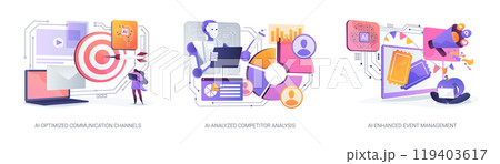 AI Technology in PR abstract concept vector illustrations. 119403617