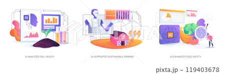 AI Technology in Agriculture abstract concept vector illustrations. AI Technology in Agriculture abstract concept vector illustrations. 119403678