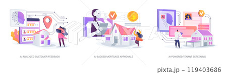 Real Estate Management with AI abstract concept vector illustrations. 119403686