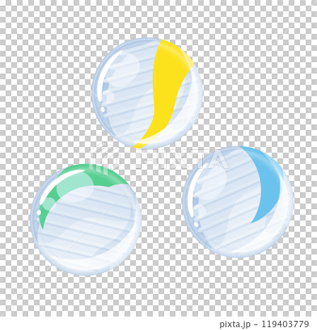 おはじきが3個並んだイラスト 119403779