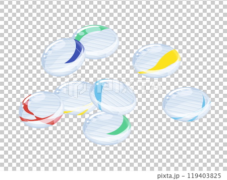 從斜上方看到的分散 Ohajiki 的插圖 119403825