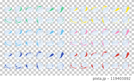 彩色插畫素材集捲軸 119403892