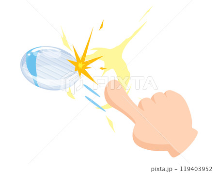 指でおはじきを弾くイラスト 119403952