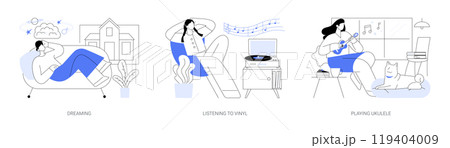 Enjoy free time isolated cartoon vector illustrations se 119404009