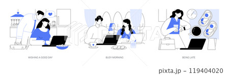 Busy morning isolated cartoon vector illustrations se Busy morning isolated cartoon vector illustrations se 119404020