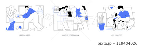 Pets routine isolated cartoon vector illustrations se Pets routine isolated cartoon vector illustrations se 119404026