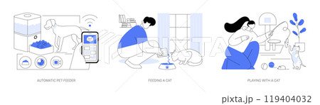 Having pets at home isolated cartoon vector illustrations se 119404032