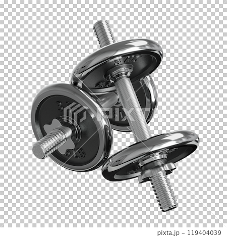 Cast Iron Chrome Adjustable Dumbbells, weightlifting gym equipment, side view 119404039