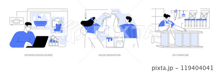 Home design isolated cartoon vector illustrations se Home design isolated cartoon vector illustrations se 119404041