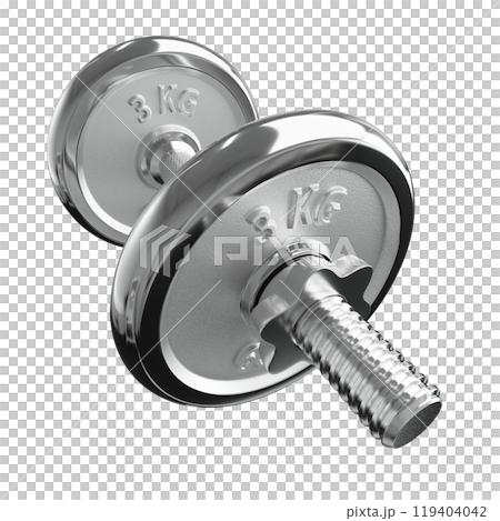 Cast Iron Chrome Adjustable Dumbbell, weightlifting gym equipment, side view Cast Iron Chrome Adjustable Dumbbell, weightlifting gym equipment, side view 119404042