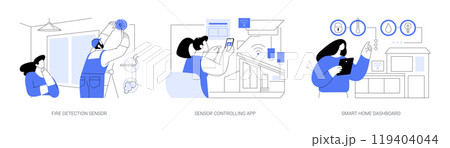 Smart home isolated cartoon vector illustrations se Smart home isolated cartoon vector illustrations se 119404044