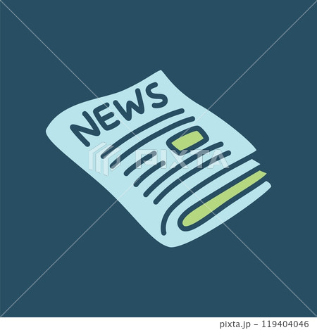 Doodle newspaper icon or logo, hand drawn in minimalistic style Doodle newspaper icon or logo, hand drawn in minimalistic style 119404046