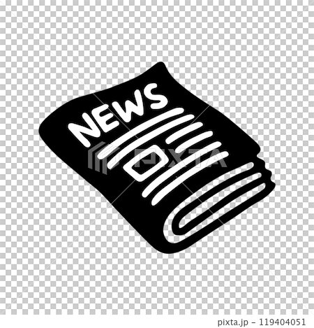 Doodle newspaper icon or logo, hand drawn with ink pen Doodle newspaper icon or logo, hand drawn with ink pen 119404051