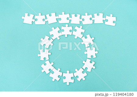 Puzzle pieces mockup for lettering 119404180