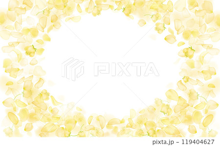 Amber flower spring template.Yellow falling rose or sunflowers petals. 119404627