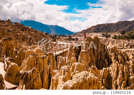 Moon Valley scenery near La Paz in Bolivia Moon Valley scenery near La Paz in Bolivia 119405219