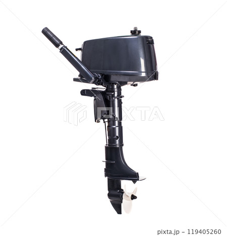 Black motor boat 119405260