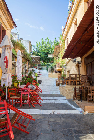 Street in the old town Athens. Travel in Greece Street in the old town Athens. Travel in Greece 119405385
