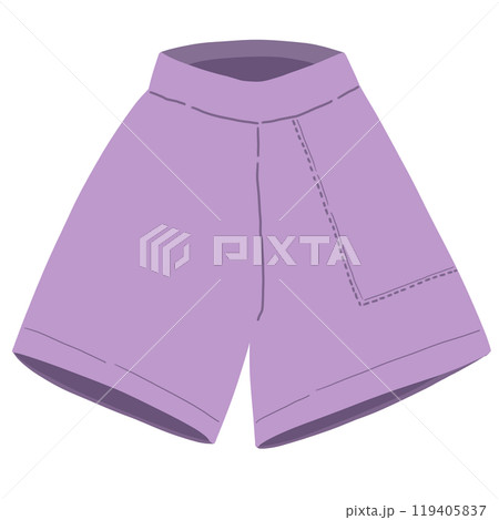 red female shorts on white background 119405837