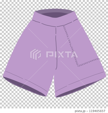 red female shorts on white background 119405837