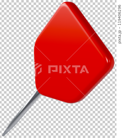 Red Pin 3D Label Red Pin 3D Label 119406296