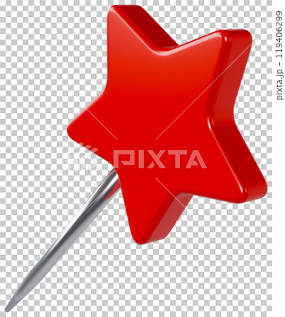 Red Pin 3D Star 119406299