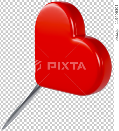 Red Pin 3D Heart 119406301