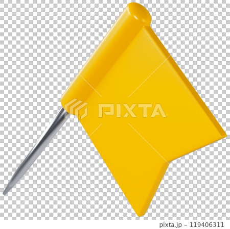 Yellow Pin 3D 119406311