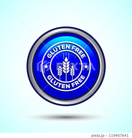 Gluten Free Icon Design Illustration, Non Gluten Food Sign For Apps And Websites, Button Design 119407641