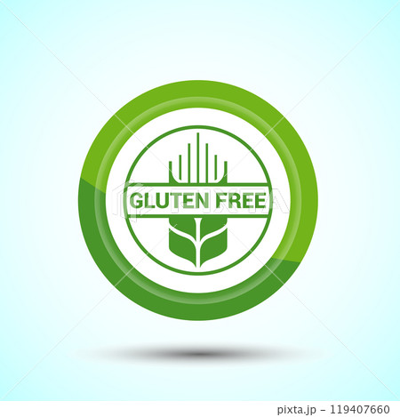 Gluten Free Icon Design Illustration, Non Gluten Food Sign For Apps And Websites, Button Design 119407660